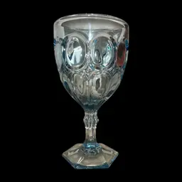 Fostoria Moonstone Blue Water Goblet 6.5” Tall X Almost 3.5” Diam