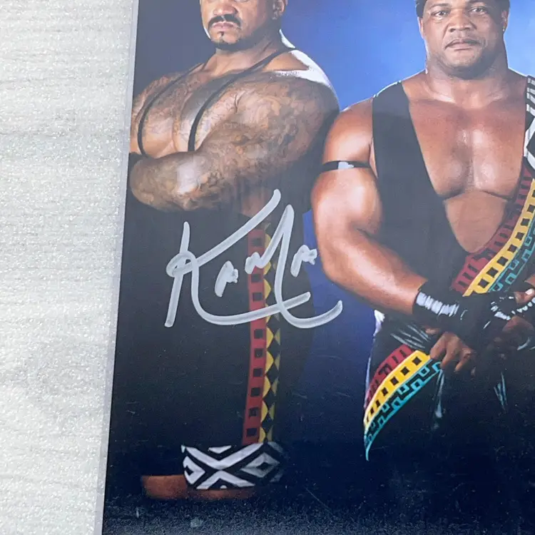 Kama Mustafa Hand Signed 8x10 Photo WWE Autographed JSA COA in Toploader