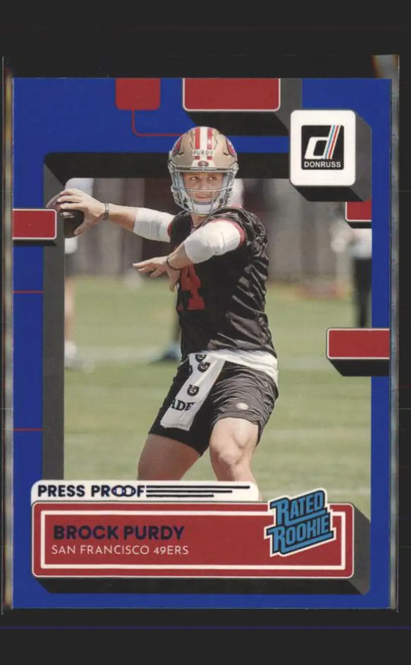 2022 Donruss #374 Brock Purdy Blue Press Proof - (139) - San Francisco 49ers