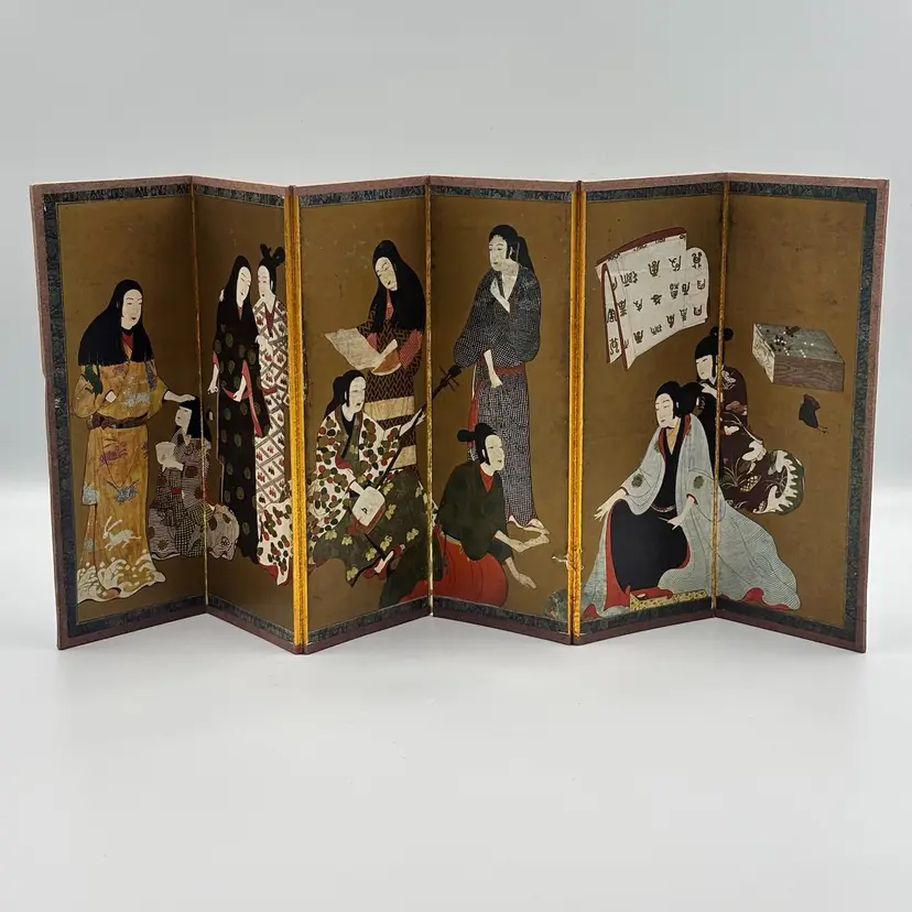 Asian Style Foldable Tabletop 6-panel Screen 7.25”