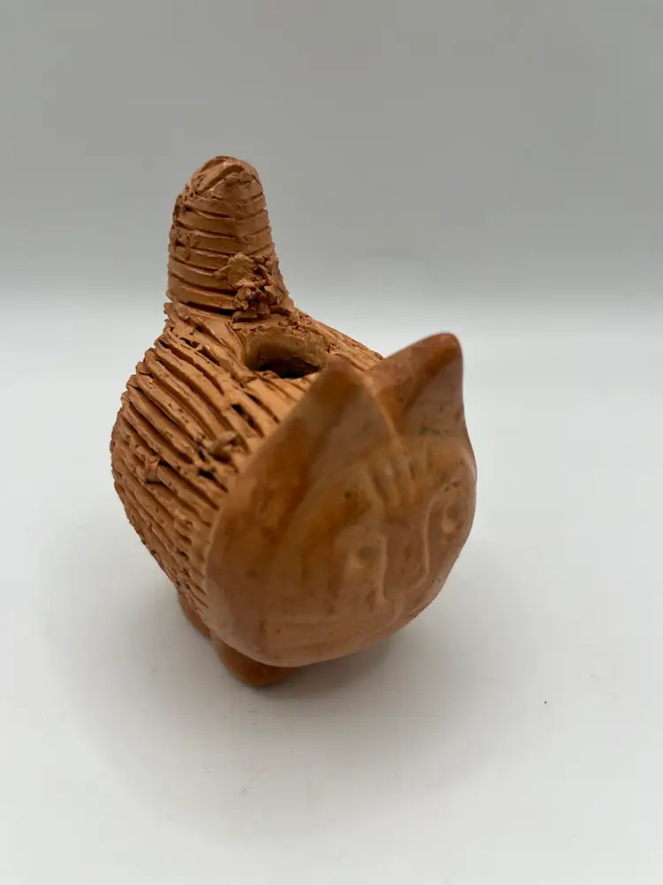 Terra Cotta Cat Kitty Kitten Handmade Mexico Textured