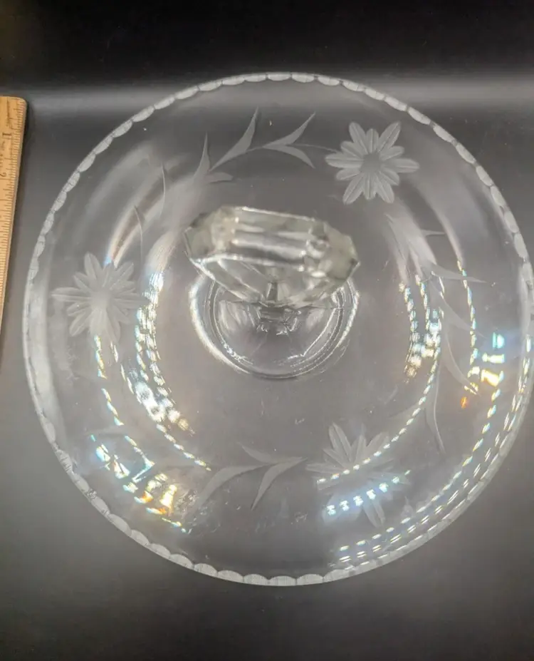 Vintage Mid Century Clear Glass Serving Tidbit Dessert Sandwich Plate