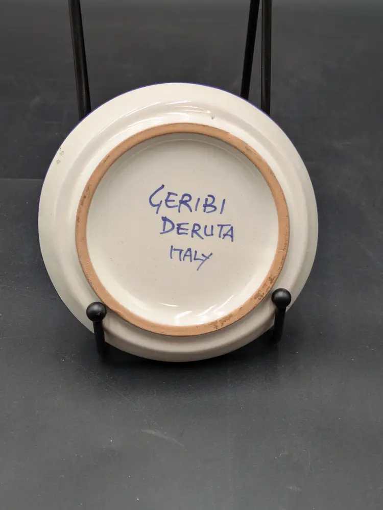 Small Hand Painted Deruta Italy Trinket Dish 4.5"