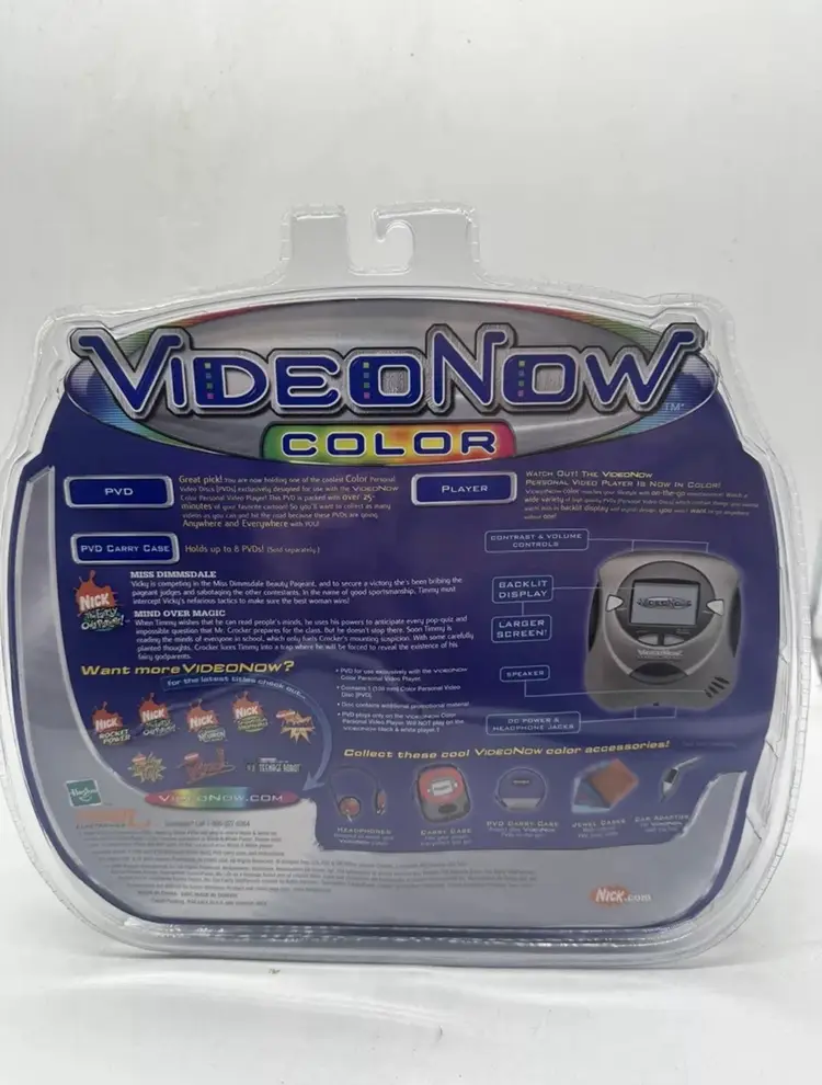 NIP VIDEO NOW COLOR PLATINUM PERSONAL VIDEO PLAYER, CASE & FAIRLY ODD PARENTS Toys R Us