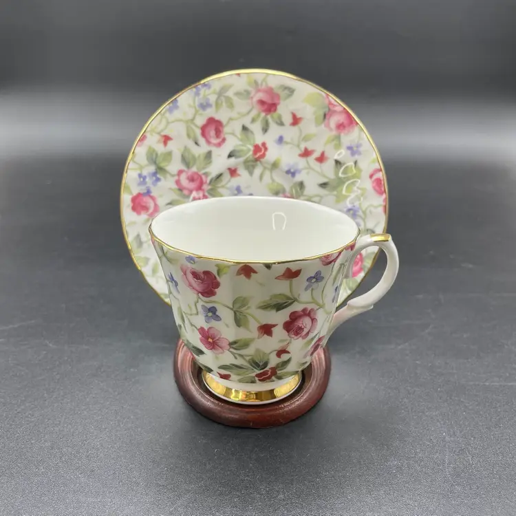 Syroco Wood Art Nouveau Demi Cup Saucer Display Holder Stand VTG Set of 2