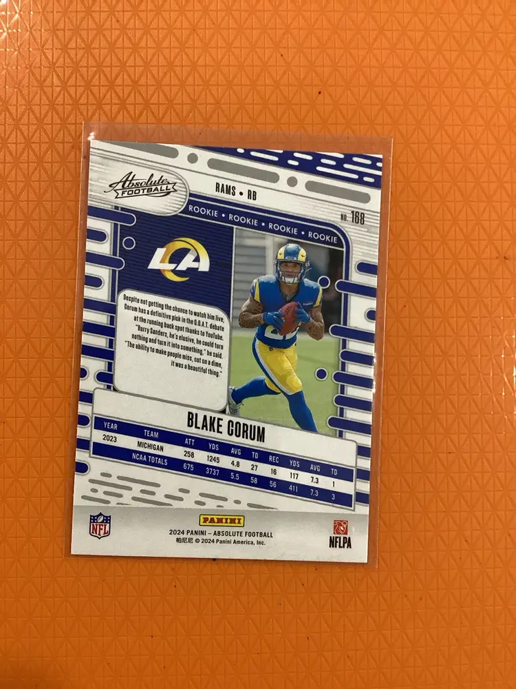 2024 PANINI ABSOLUTE HOLIDAY BLAKE CORUM #168 RED BLUE Football LA CHARGERS RC