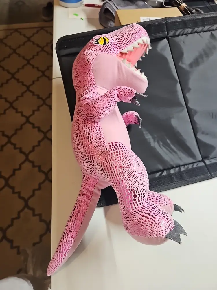 Build-A-Bear Pink Metallic T-Rex Dinosaur Plush 18" Shiny Sparkle Tyrannosaurus