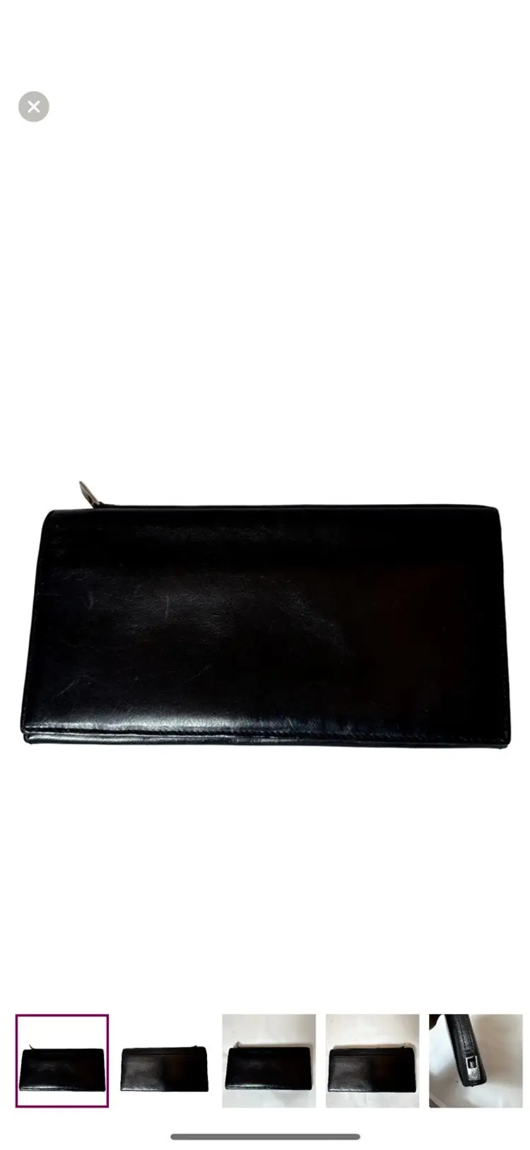 Gucci Vintage Black Leather Bi-Fold Long Unisex Wallet