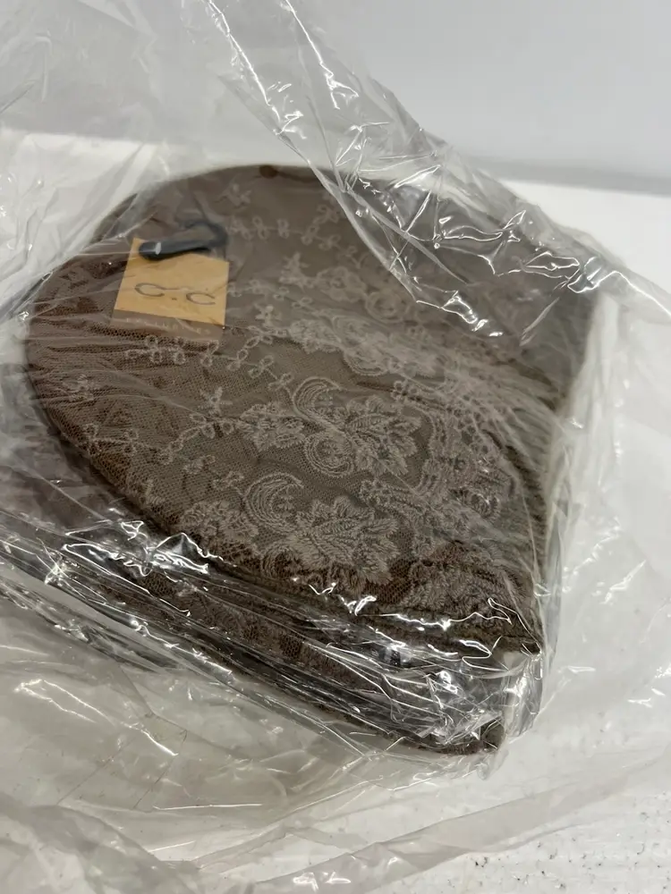 12Pk Women’s Tan Lace Beanie Skull Cap Hat NEW