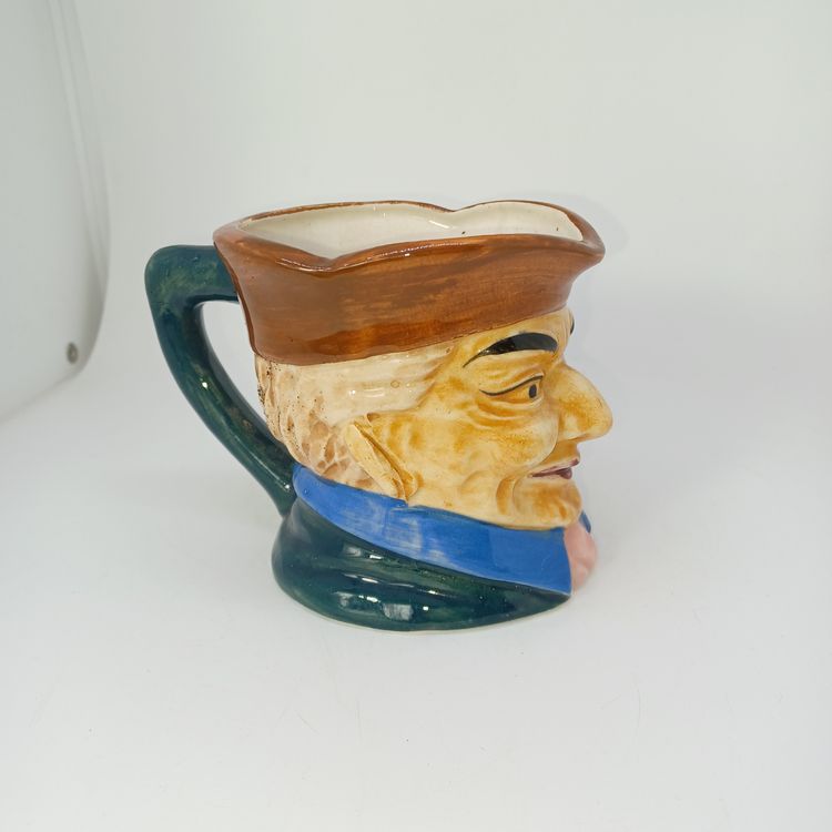 Vintage Hand Painted Toby Character Face Med Mug Pitcher Creamer Wales China