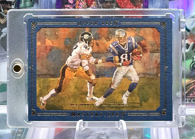 Randy Moss Mel Blount 2008 Upper Deck Masterpieces /50 Blue Framed TIME WARP New England Patriots Pittsburgh Steelers