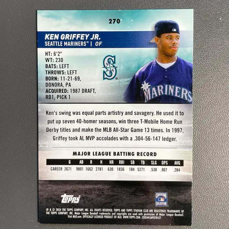 Ken Griffey Jr (Seattle Mariners) 2024 Topps Stadium Club Sepia Parallel