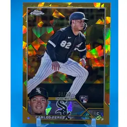 2023 Topps Chrome Sapphire Gold Refractors #/50 Carlos Perez RC Rookie Chicago White Sox