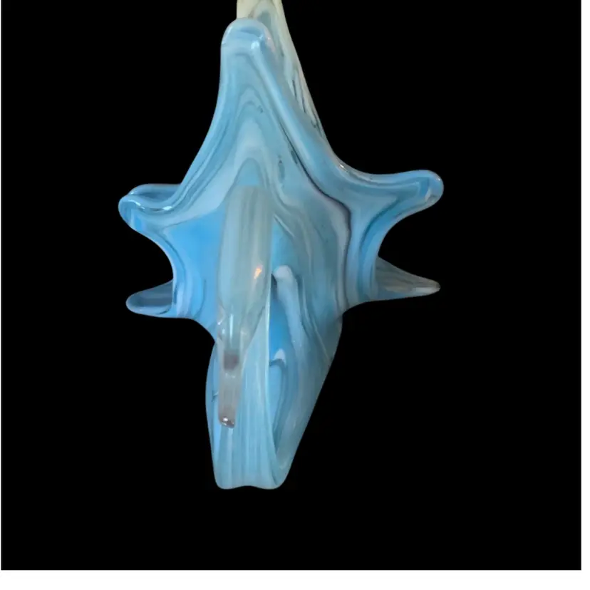 044 Swan Hand Blown Pale Blue Vase