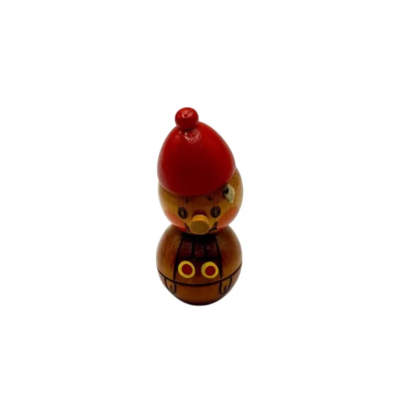 Mini Folk Art Hand Painted Wood Pig
