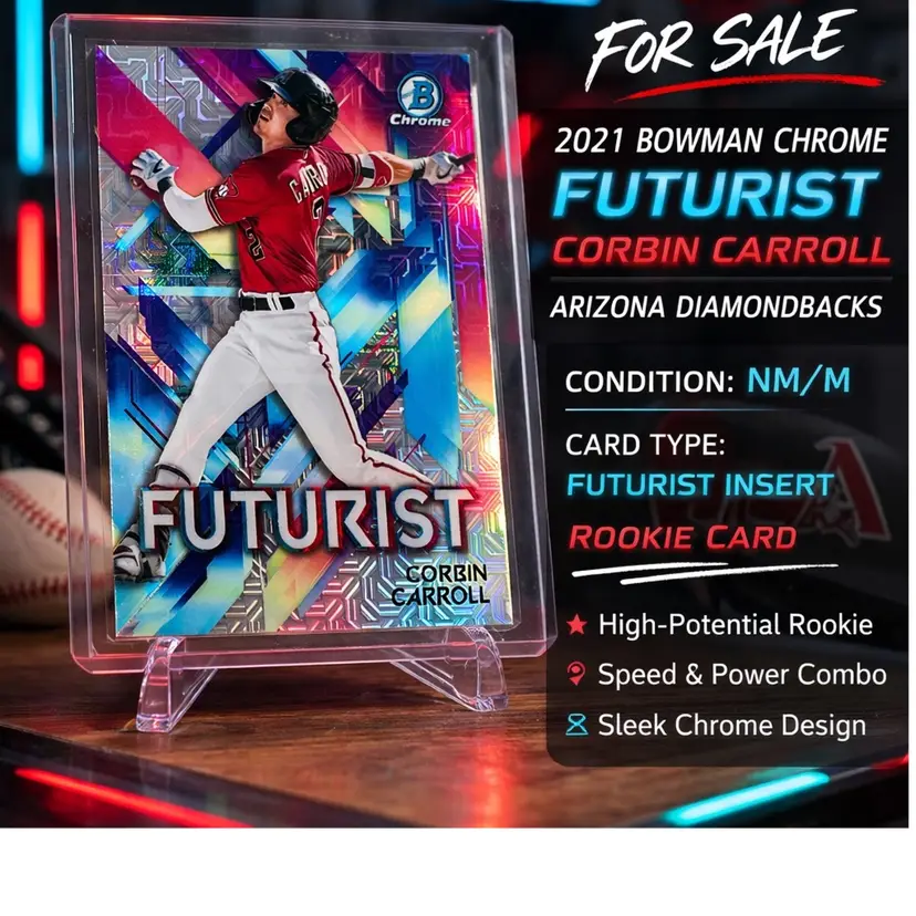 2021 Bowman Chrome- Futurist  Mojo Refractor #FUT-CC Corbin Carroll (RC)
