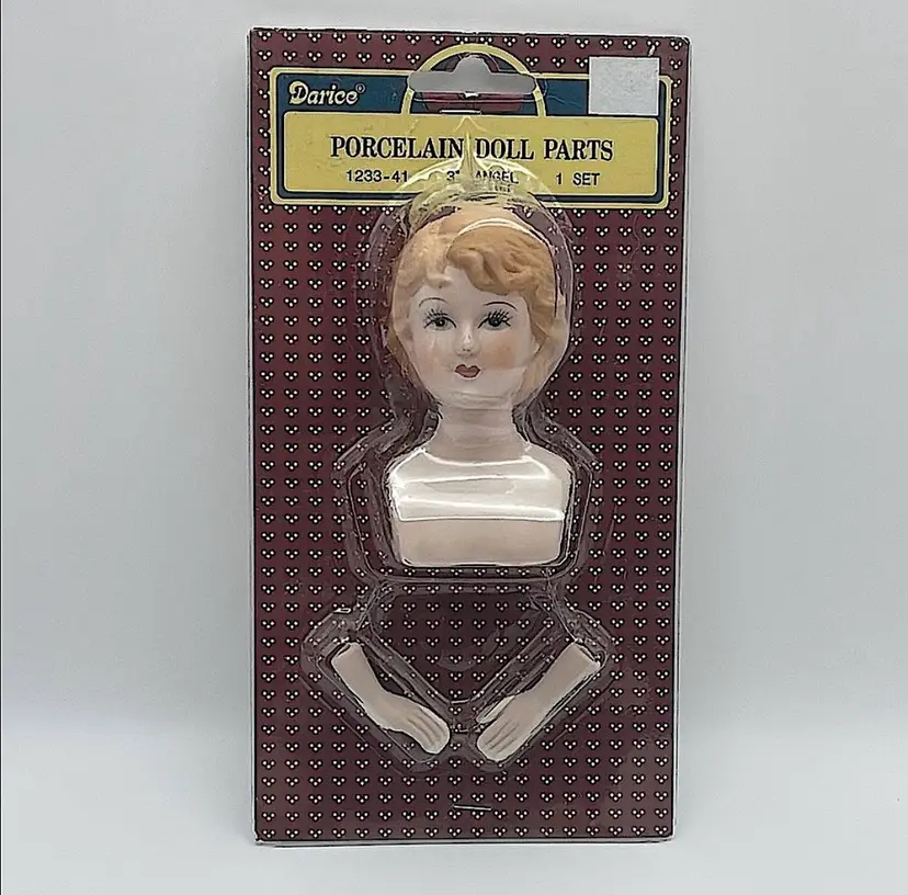 Darice Craft Supplies, Porcelain, Doll Head/Hands, Strawberry Blonde Hair for Doll Making