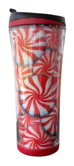 Starbucks Holiday Peppermint Candy 16oz. Holographic Travel Mug Tumbler 2007
