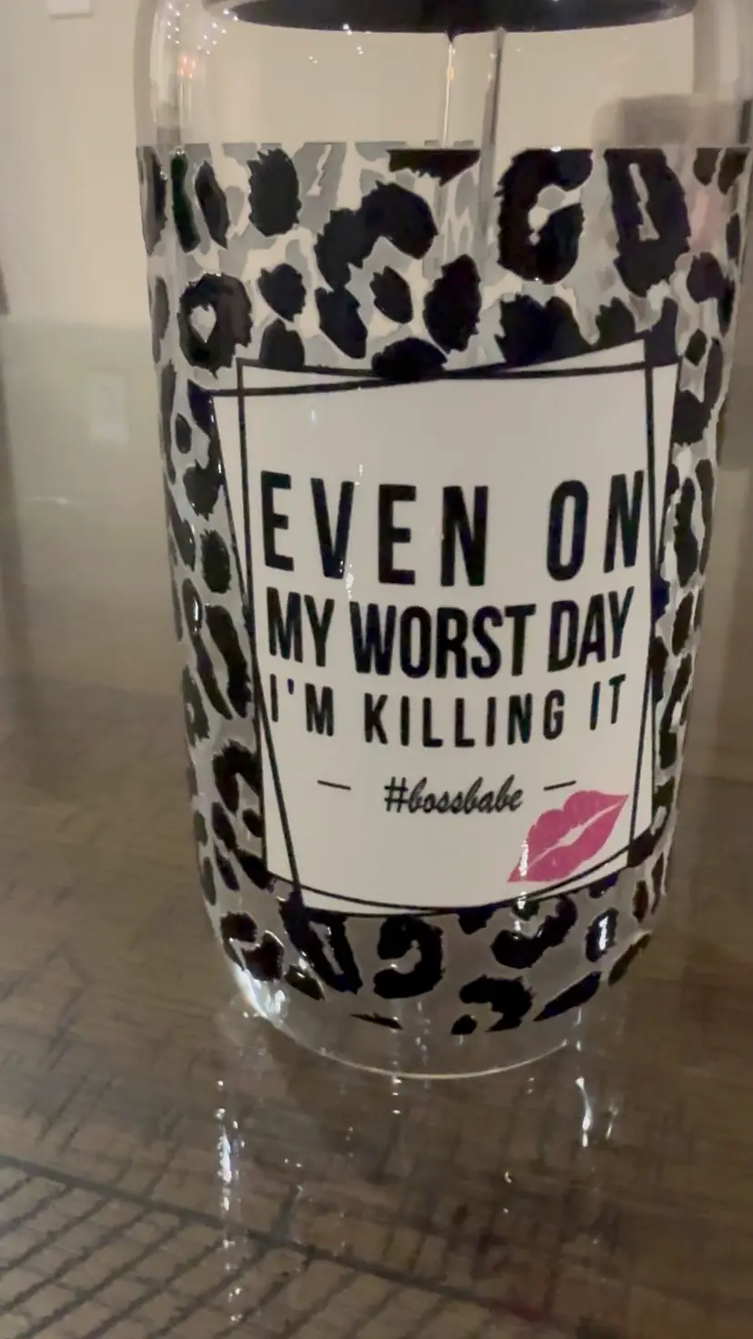 Handmade Glass Tumblr With Glass Straw Box Gift Teacher Birthday, Nurse