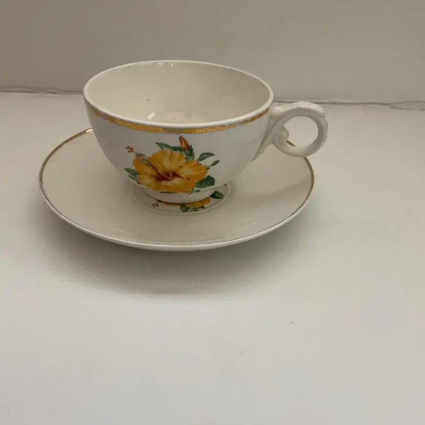 Vintage Poinciana Yellow Flower Teacup
