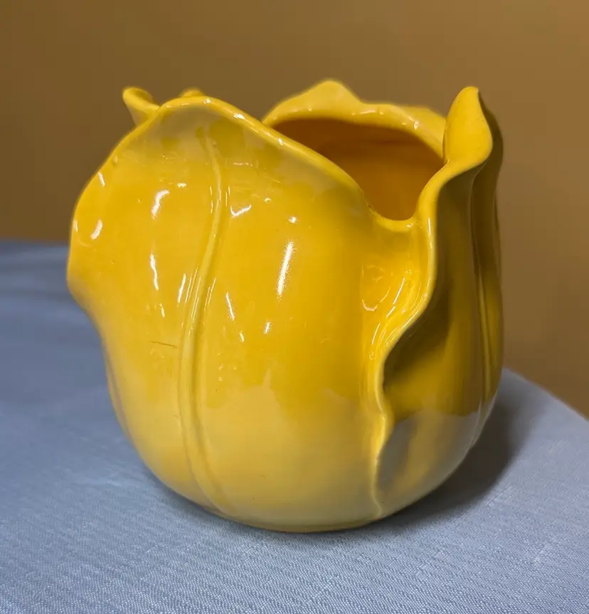 STANGL YELLOW TULIP FLOWER PLANTER Vase 1878/M 5.5” tall