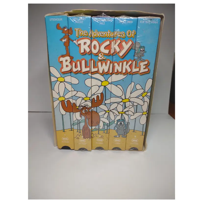 The Adventures Of Rocky And Bullwinkle Cartoon VHS Video Box Set 4 Sealed 1 Used
