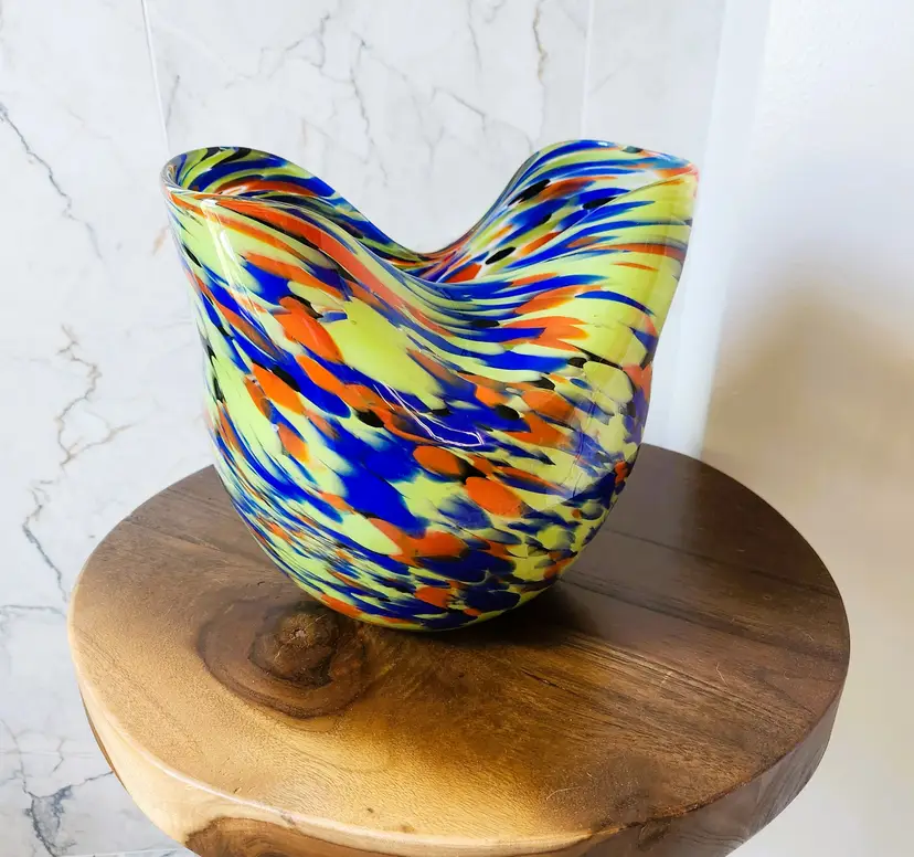Hand Blown Art Glass Vase