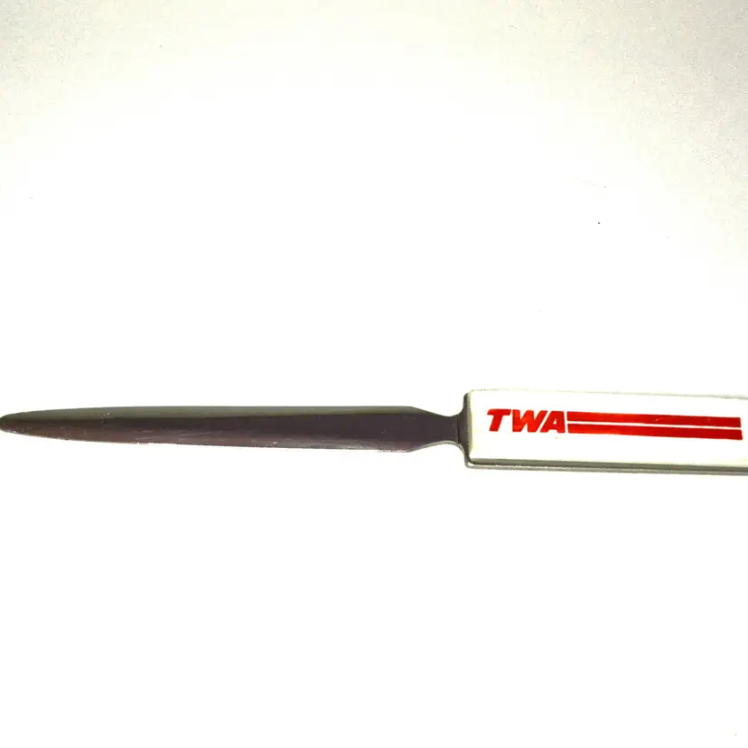 Vintage TWA Promotional Letter Opener Advertising Airlines Aviation Travel