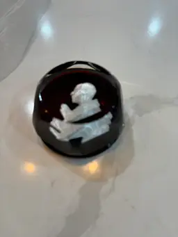 Vintage Baccarat 1959 Paperweight Pope Pius XII - Sulphide Paperweight