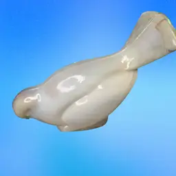 Vintage opalescent slag glass bird figurine, likely by L. E. Smith.