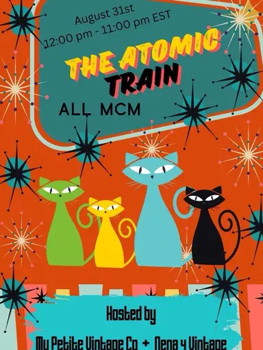 The Atomic Train Atomic Dogs And Space Cat Cadets Mid Century Goodness With Blind Art Studios