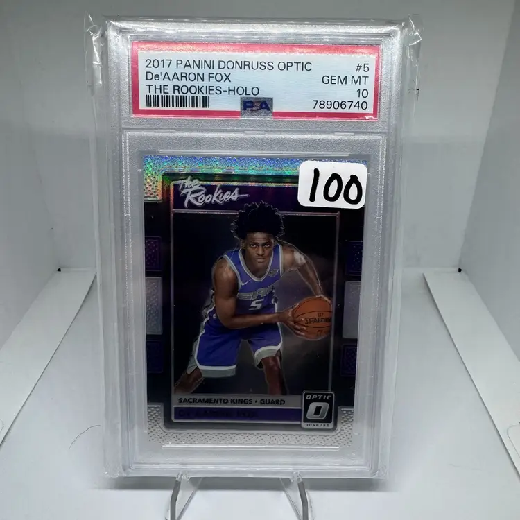 2017 Panini Donruss Optic De’Aaron Fox The Rookies-HOLO PSA 10 Kings Spurs