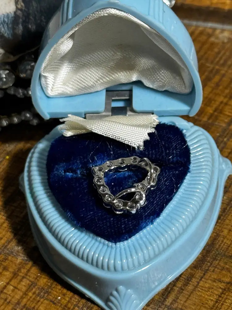 Sterling Silver White Sapphire Heart Pendant 1”