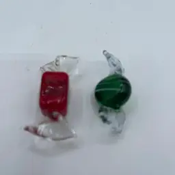 Glass Candies Set Of 2 Pictured 1.75”