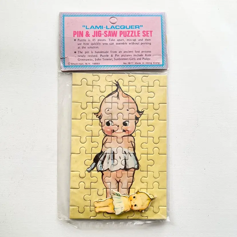 Pudgy Kewpie Pin & Jig Saw Puzzle Set By Shackman Vintage