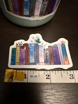 Bookshelf Music Albums - 3″ Die Cut Vinyl Sticker - Hand-Drawn Waterproof