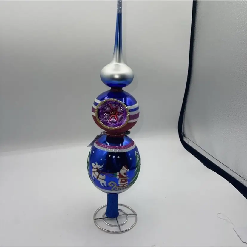 08a-Christopher Radko Vintage Memories Finial #10181 2014 With Tags Box 15”