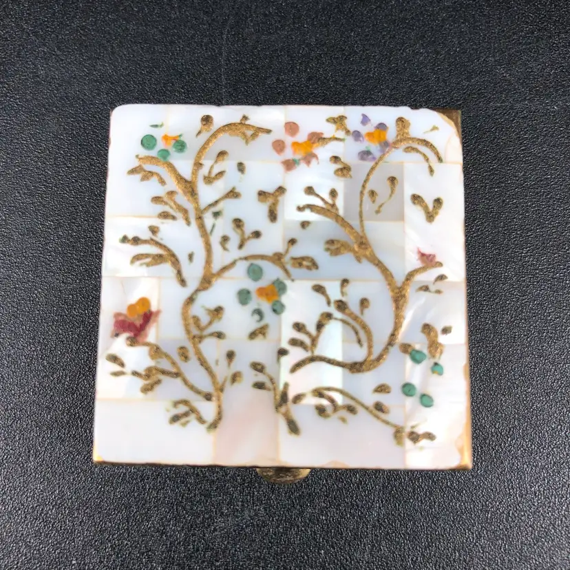 Vintage Mother of Pearl Inlay Pill Box