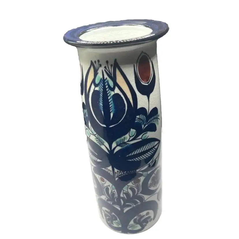 Vintage MCM Royal Copenhagen Aluminia Faience 10" Vase Signed B Jessen 207/2967