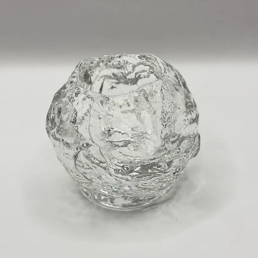 Vintage Austrian Crystal Snowball Votive Holder, Unique Home Decor Accent, Unbranded, Made in Austria