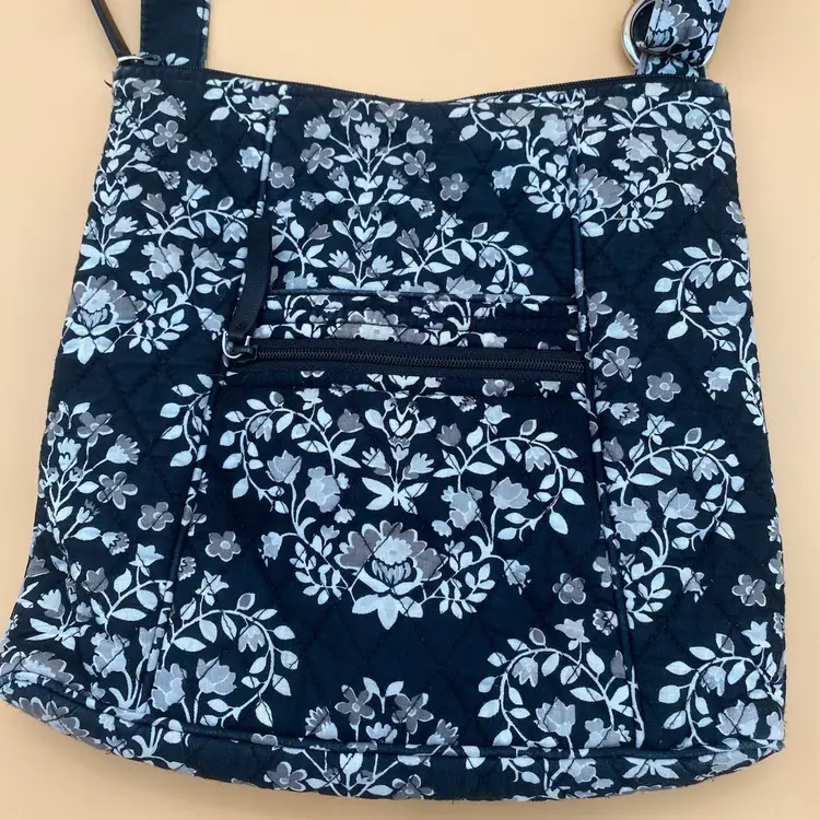 Vera Bradley Women's Black Chandelier Noir Floral Shoulder or Crossbody Handbag