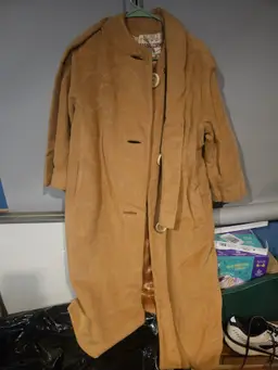 Causal Corner Mongolian Camel Hair Beige Coat With Buttons No Size Tag - Medium