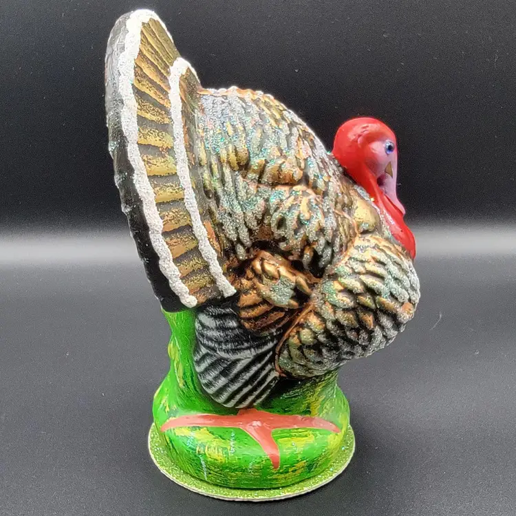 Vintage CHRISTOPHER RADKO/INO SCHALLER MEDIUM PAPER MACHE TURKEY 7" SIGNED