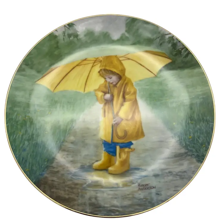 1987 Pemberton & Oakes Sunny Umbrella Plate 8.5" Robert Anderson w/ Box Series #3
