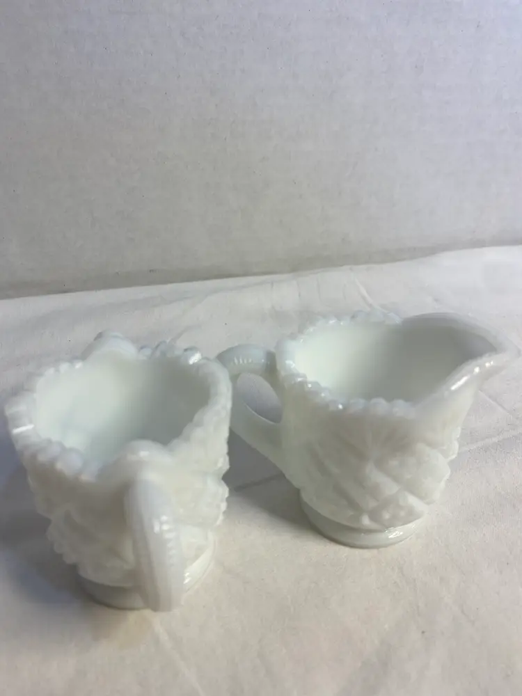 Vintage Westmoreland Thumbelina Child's Milk Glass Sugar and Creamer