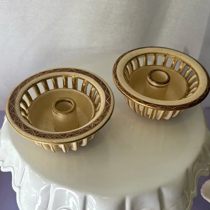 Japanese Pierced Candleholder Set