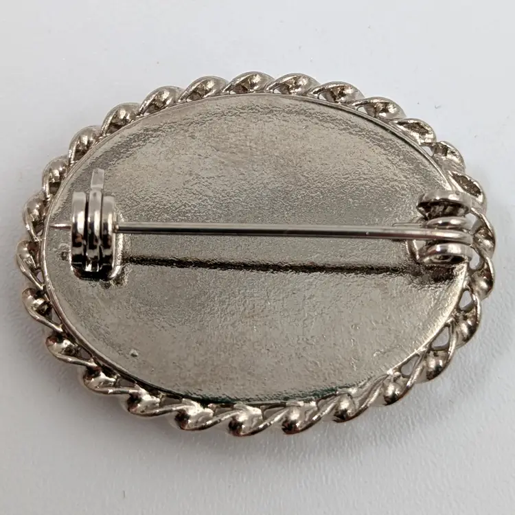 Red & Blue Floral Micro Mosaic Brooch