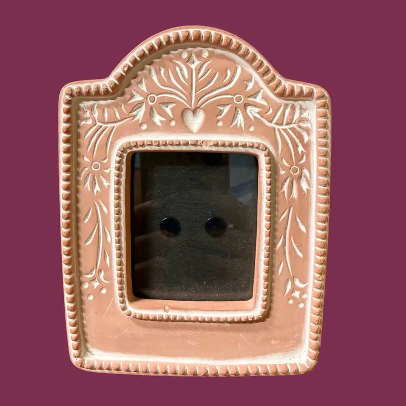 4.5”x6" Terra Cotta Tabletop Picture Frame, Kickstand, Southwestern Boho