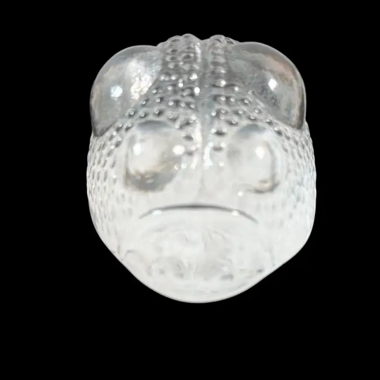 Vintage Hadeland Scandinavian Clear Crystal Norway Glass Lady Bug Paperweight 3”