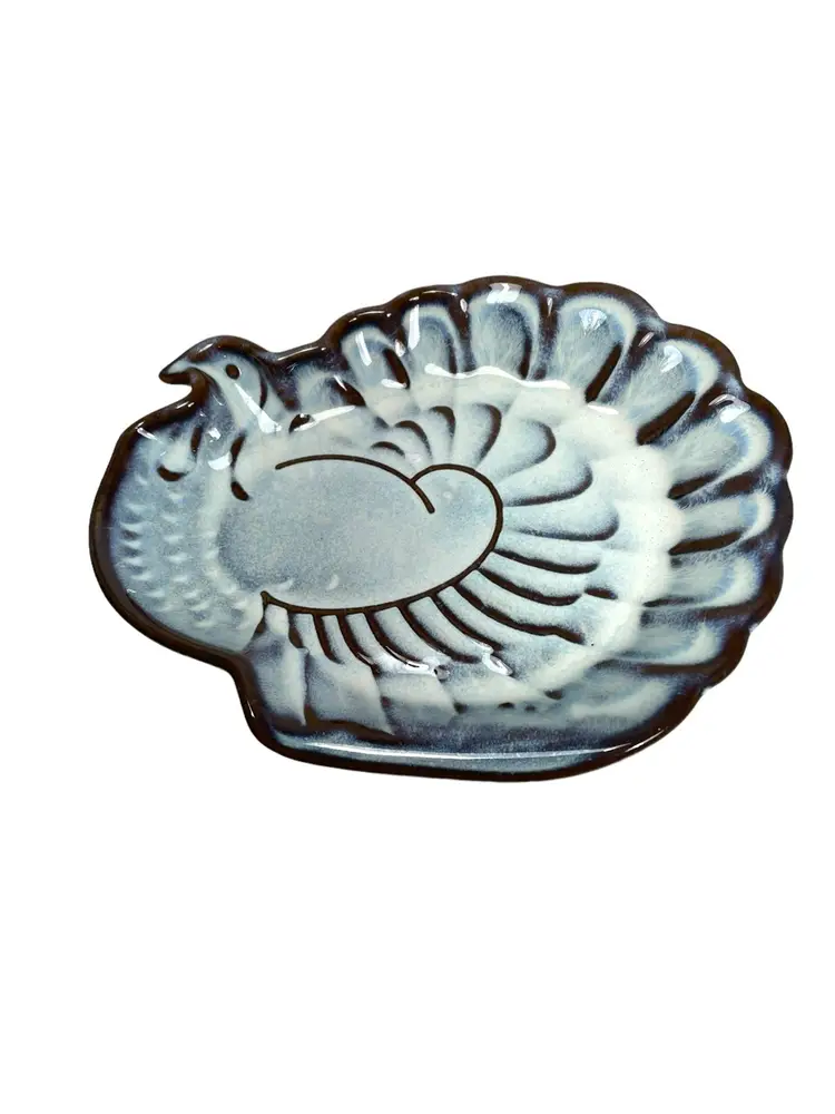 Thanksgiving Turkey Ceramic Spoon Rest Soap Dish Trinket Dish